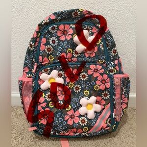 “New” Floral Kids Backpack with Pink and Yellow Accents
